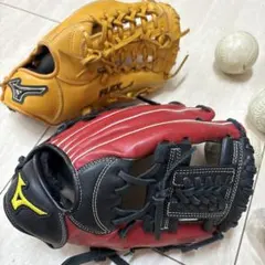 Mizuno 野球グローブ 2個　ボール9個　セットのサムネイル