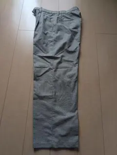 チェック柄 ワイドスラックスパンツ