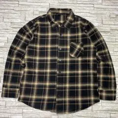 TABGO HOTEL フランネルシャツ ベージュブラック ヴィンテージ ヘビー