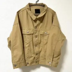 KBF ベージュ オーバーサイズデニムジャケット