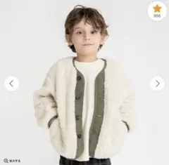 ブランシェス ノーカラー ボアジャケット 140