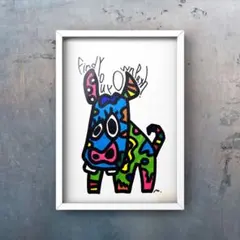 F6号】ジミー大西【パンダ】手描き作品/裏サイン有/油彩/アクリル/絵画