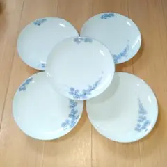和食器　花柄 平皿 5枚セット 陶磁器 　永峰のサムネイル