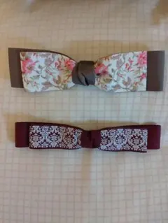 リボンヘアクリップセット　ハンドメイド