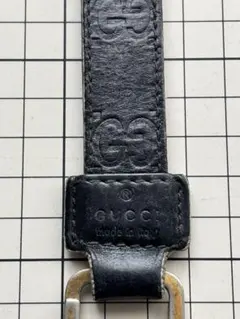 GUCCI グッチ GG柄 レザーキーホルダー ブラック