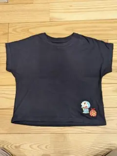 ドラえもん 刺繍 黒 Tシャツ 100cm