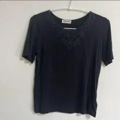 GEORGES RECH Tシャツ 黒 ブラック 花柄レース