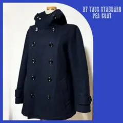 タススタンダード　ウール　ピーコート　ショート丈　紺　ネイビー　M フード付き