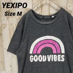 イエキポ 半袖 プリント Tシャツ メンズ M チャコールグレー レインボーのサムネイル
