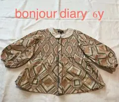 bonjour diary 刺繍襟 半袖ブラウス 2Y ボンジュール - メルカリ