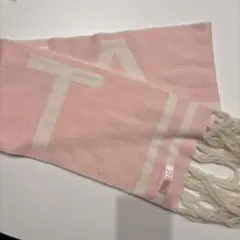 TRALALA ニットマフラー ピンク×ホワイトのサムネイル
