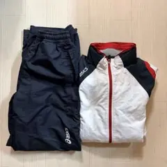 【※最終値下げ】asics ジャージ上下セット ホワイト/ネイビー/レッド