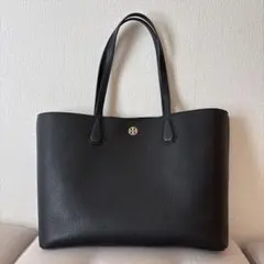 良品 TORY BURCH トリーバーチ ロビンソン レザー トート バッグ 黒