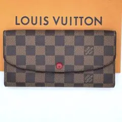 【美品】 ヴィトン ダミエ ポルトフォイユエミリー 長財布 人気 Vuitton