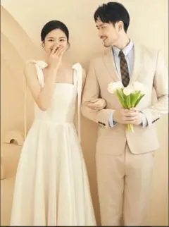 【ラスト１点】ウェディングドレス　ホワイト　前撮り　フォト撮影　ブライダル　韓国