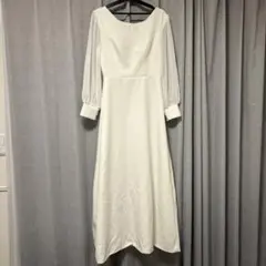 スタート価格変更！ホワイト Aラインドレス 長袖 ウェディングフォト結婚式