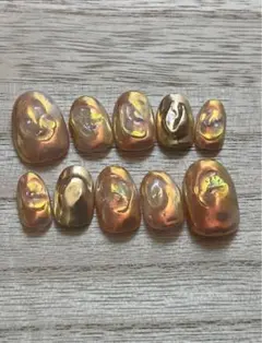 ネイルチップ　オーダー制　ニュアンス　ぷっくり　うるうる　個性派　オーロラ　韓国