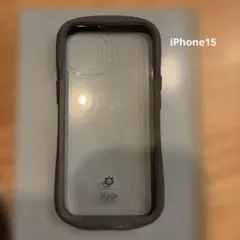 iFace iPhone15用スマホケース　グレー
