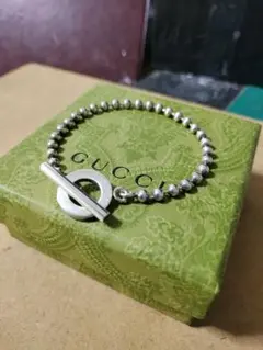 GUCCIグッチ シルバー925ボールチェーンブレスレット 高級感ありイタリア製