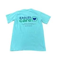 バックプリントTシャツ　水色　半袖　S 古着　8kのサムネイル