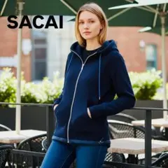sacai サカイ / スポンジスウェット フーディ ネイビー サイズ2 Fのサムネイル