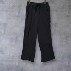 【CINEMA CLUB】ワイドカジュアルパンツ ウエストゴム 黒　 LL