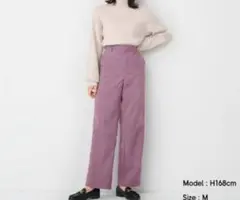 3/30まで　GU ジーユー　ライトコーデュロイストレートパンツ
