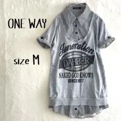 【最終価格】ワンウェイ ドッキングTシャツ M レイヤード風 重ね着風 春夏 M