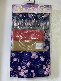 新品　浴衣　セット　130 女の子 夏祭り 紺 花柄 花火