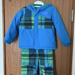 スキーウェア 子ども用 青緑チェックColumbia XS