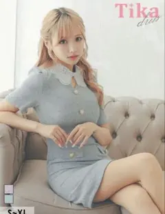 Tika レース襟 タイトドレス M