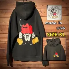 ディズニー　逆立ちミッキー プルオーバー パーカー　XL ラグラン　スウェット