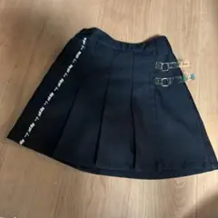 値下げ！アルジー　黒　プリーツスカート バックル付き　140 スカパン