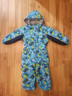 子ども用スキーウェア フード付き 青色　車