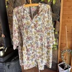 花柄チュニック 大きいサイズ 体型カバー