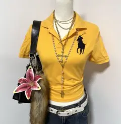 polo ラルフローレン ポロシャツ　ピチ　ビックポニー　 y2k グランジ