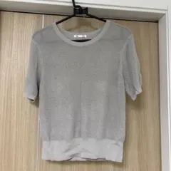GU 半袖ニットトップス M グレー