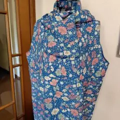 着物リメイク花柄ノースリーブワンピース