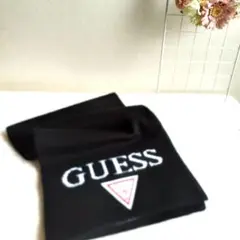 ⭐️GUESS ブラック マフラー ロゴ入り