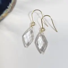 1点作品☆ 大粒宝石質グリーンアメジストピアス イヤリングに変更可能