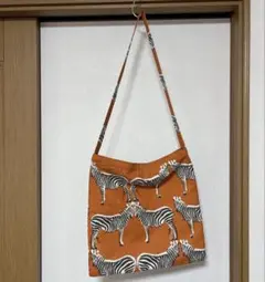 ゼブラ柄 トートバッグ オレンジ ハンドメイド品のサムネイル