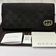 超良品‼️ グッチ　GUCCI 財布　二つ折り　長財布　GGキャンバス