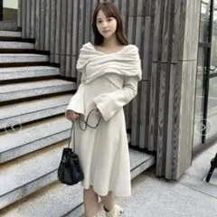 SNIDEL ＊ カシュクールニットワンピース