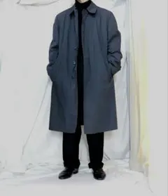 vintagUSA製褪せネイビー　オーバーコート　ステンカラーコート　ライナー付