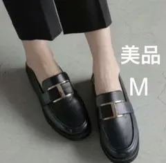 美品✨グローバルワーク エアかる厚底ローファー　ブラック　Mのサムネイル