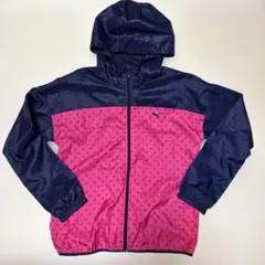 Puma フード付きウィンドブレーカー ネイビー/ピンク　m