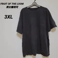 FRUIT OF THE LOOM ブラック Tシャツ【3XL】男女着用可