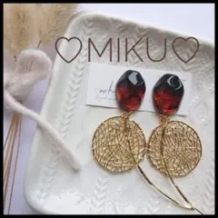 390 ペンタゴン♡透かしゴールド/ ピアス イヤリング