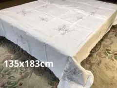 花柄刺繍テーブルクロス　135x183cm 綿100% No.404