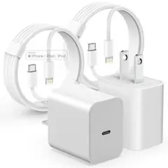 【訳あり】充電器 アダプタ ケーブル type-C ライトニング 2個入 PSE